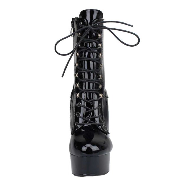 Erogance Lack High Heel Stiefelette D1020 Größe 36 - 44