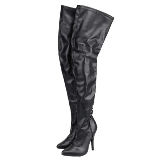 Erogance Stretch PU Thigh High Stiefel S3063 Größe 36 - 46