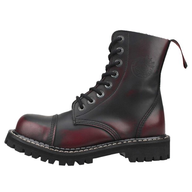 Angry Itch 08-Loch Leder Stiefel Burgundy Rub-Off Größe 36 - 48
