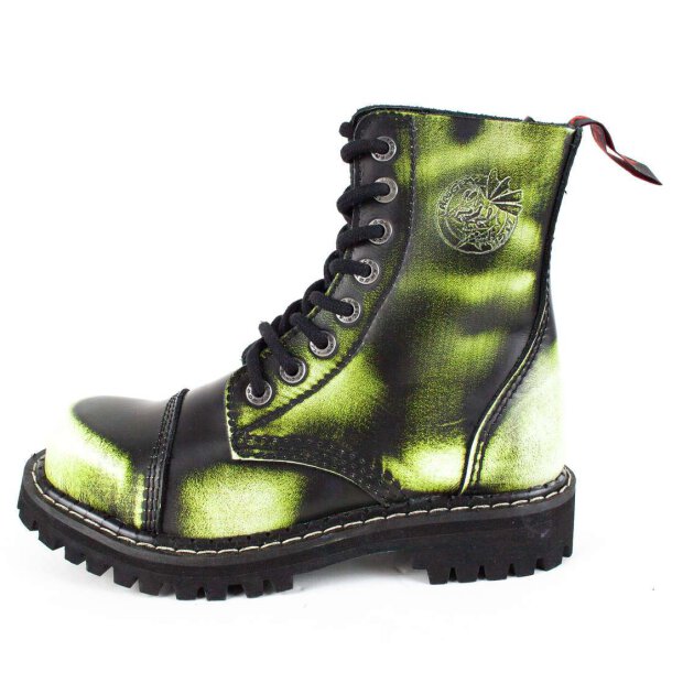Angry Itch 08-Loch Leder Stiefel Lime Rub-Off Größe 36 - 48