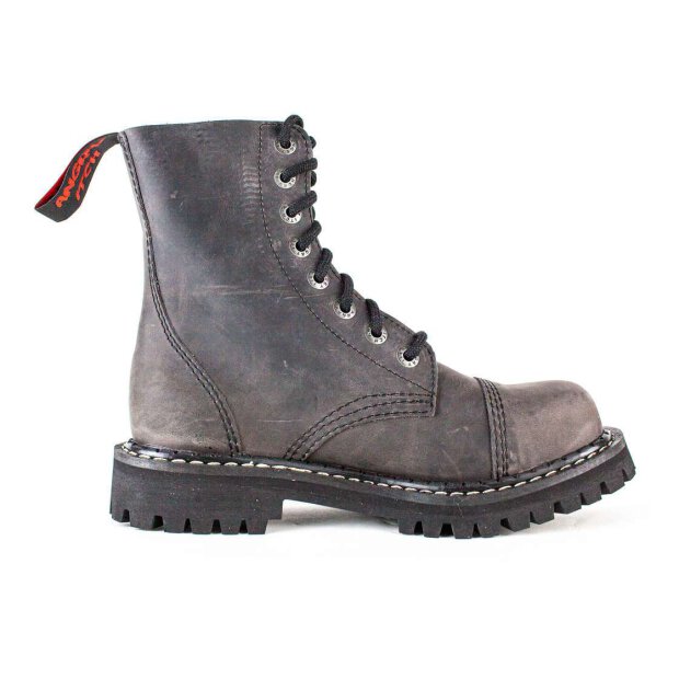 Angry Itch 08-Loch Leder Stiefel Vintage Dunkelbraun Größe 36 - 48