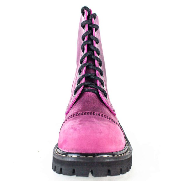 Angry Itch 08-Loch Leder Stiefel Vintage Pink Größe 36 - 48