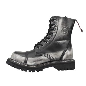 Angry Itch 08-Loch Leder Stiefel White Rub-Off...