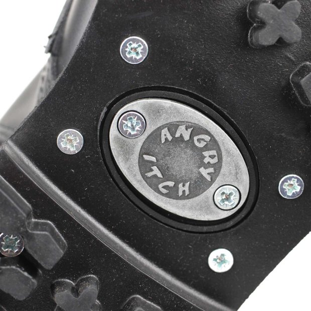 Angry Itch 14-Loch 5-Buckle Leder Stiefel Schwarz Größe 36 - 48