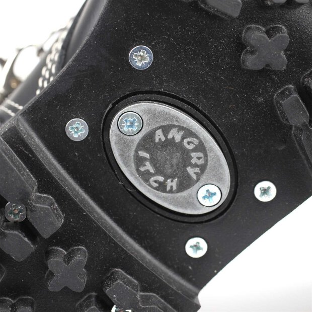 Angry Itch 14-Loch 3-Straps Leder Stiefel Schwarz Größe 36 - 48