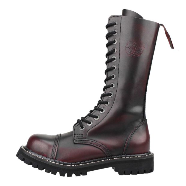 Angry Itch 14-Loch Leder Stiefel Burgundy Rub-Off Größe 36 - 48