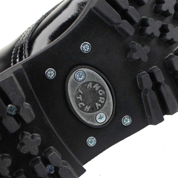 Angry Itch 20-Loch Lackleder Stiefel Schwarz Größe 36 - 48