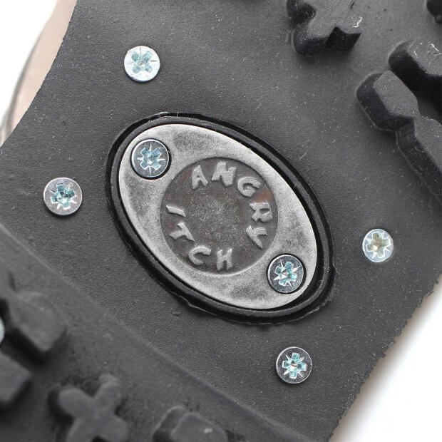 Angry Itch 08-Loch Leder Stiefel Vintage Grau Größe 41