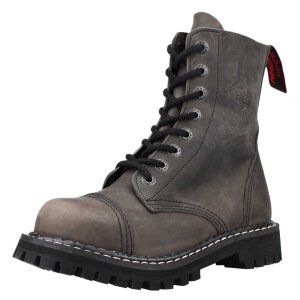 Angry Itch 08-Loch Leder Stiefel Vintage Grau...