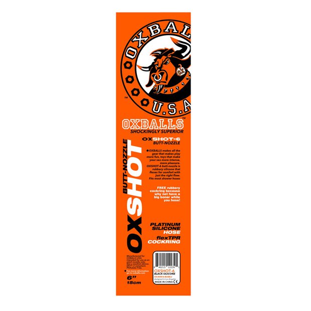 Oxballs Oxshot Butt-Nozzle Shower Hose 6 inch & Flex Cockring