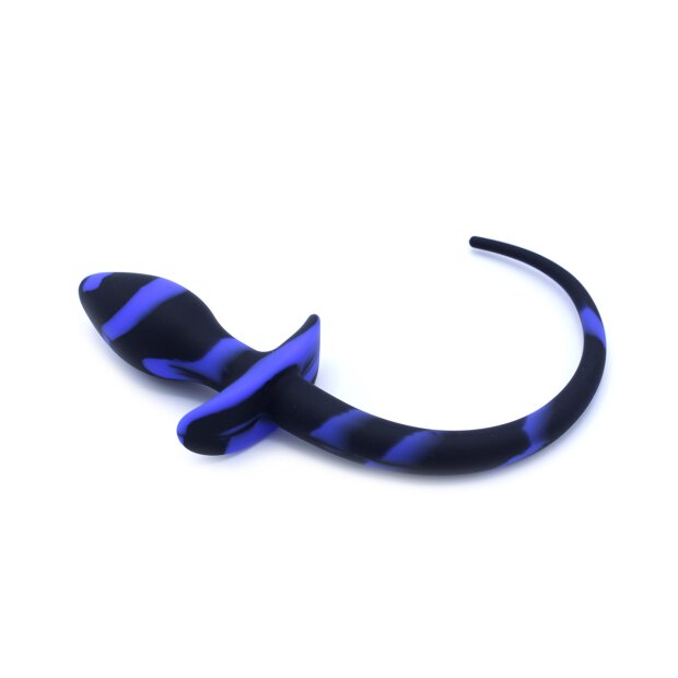 Anal Plug Dog Tail Black/Blue 3,2 cm