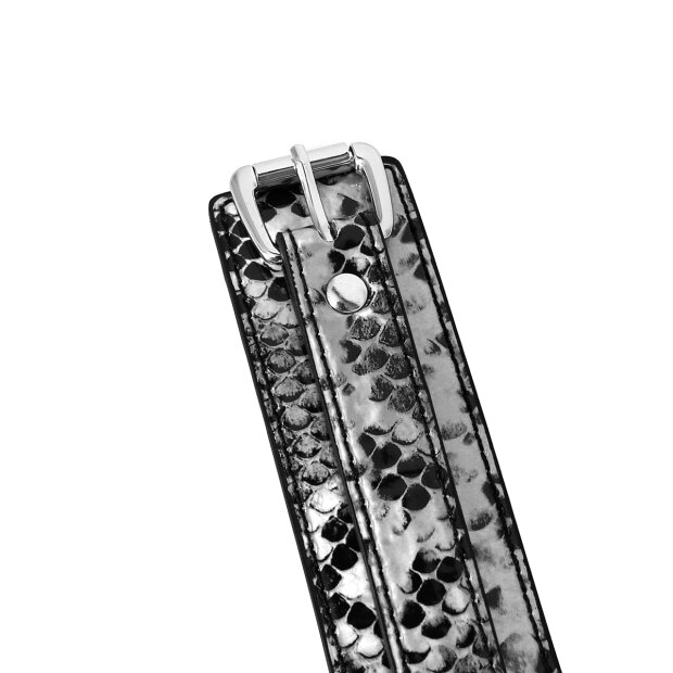 Collar Black/Silver Reptile with Leash