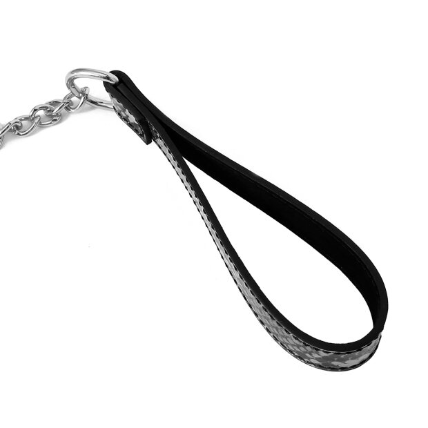 Collar Black/Silver Reptile with Leash