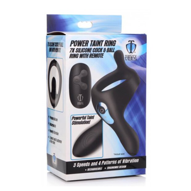 Trinity Vibes cock and ball ring with extra stimulation black
