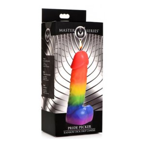 Master Series Pride Pecker Rainbow Drip Candle - 363 g