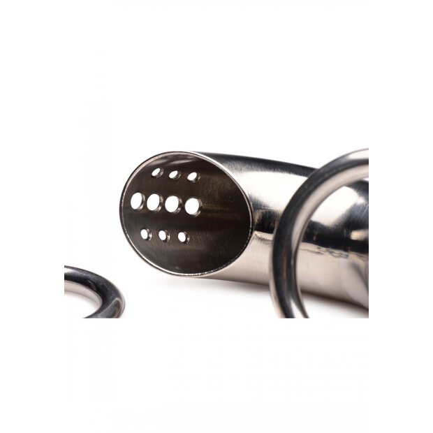 Master Series Locking Stainless Steel Chastity Cage w/ 3 Rings