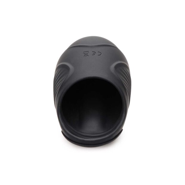 Trinity Vibes Silicone penis ring with testicle vibration black