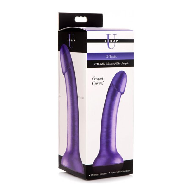 Strap U Saugnapf Dildo Metallic lila 15,8 cm