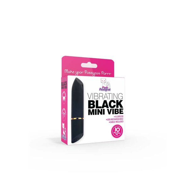 Pink Pussycat Vibrating Black Mini Vibe