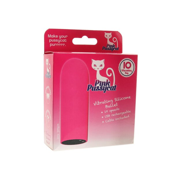 Pink Pussycat Vibrating Silicone Bullet