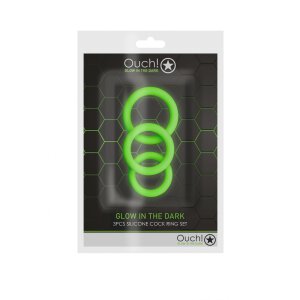 3 pcs Cock Ring Set - Glow in the Dark