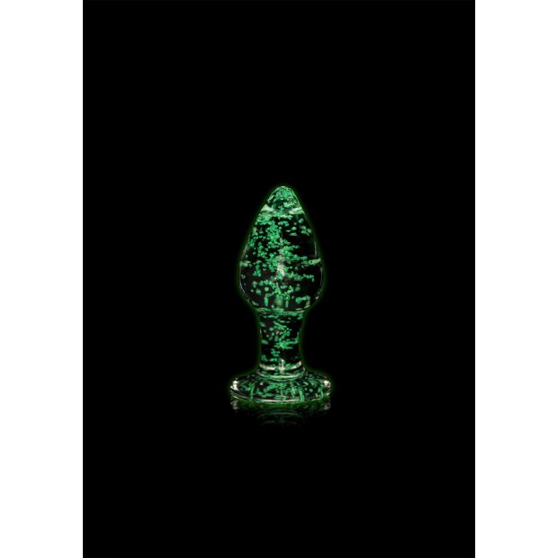 Glass Butt Plug - Glow in the Dark - Large - 3,9 cm