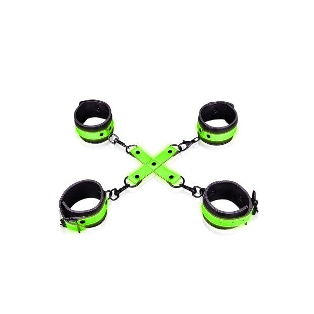 Hand & Ankle Cuffs with Hogtie - Glow in the Dark