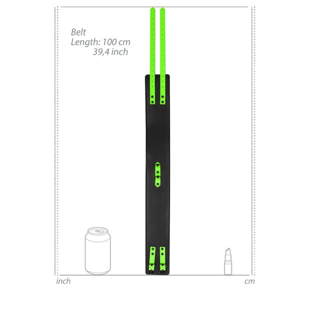 Thigh Cuffs with Belt and Handcuffs Glow in the Dark S/M