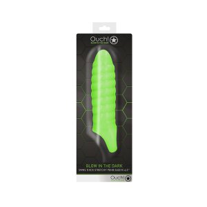 Swirl Thick Stretchy Penis Sleeve - Glow in the Dark