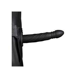 Shots Ouch! Gedrehter hohler Strap-On schwarz 20 cm