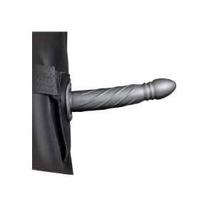 Shots Ouch! Gedrehter hohler Strap-On grau 20 cm