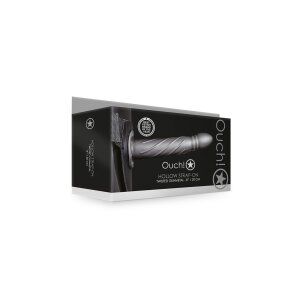 Shots Ouch! Gedrehter hohler Strap-On grau 20 cm