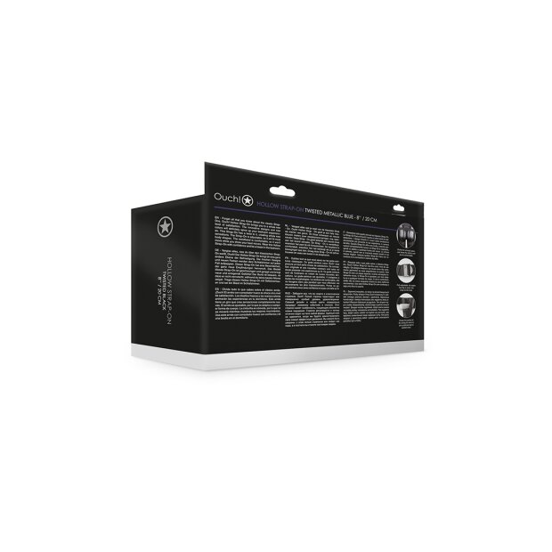 Shots Ouch! Gedrehter hohler Strap-On blau 20 cm