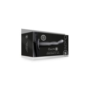 Shots Ouch! Gekrümmter hohler Strap-On grau 20 cm