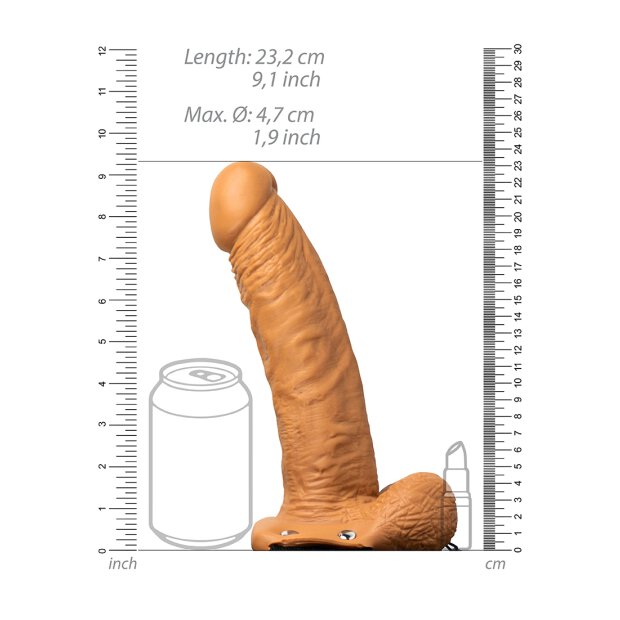 Vibrating Hollow Strap-on with Balls - 7/ 18 cm