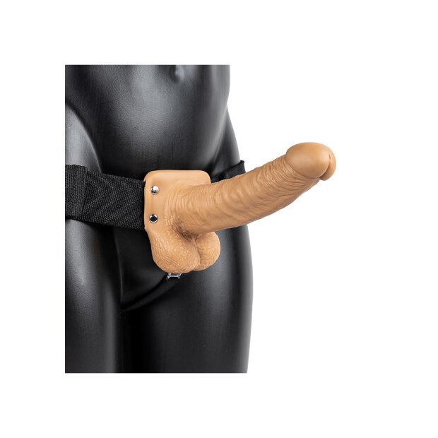 Vibrating Hollow Strap-on with Balls - 7/ 18 cm