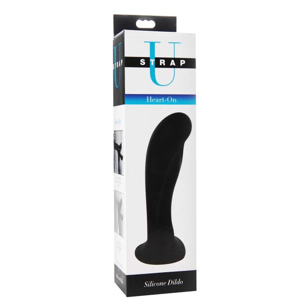 Strap U Heart On Silikon Dildo schwarz 14,5 cm