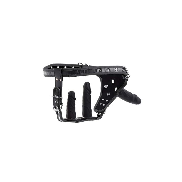 Strict Harness with Double Penetration Strap-On