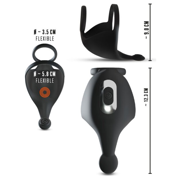 Rebel Cock ring with RC ball massager