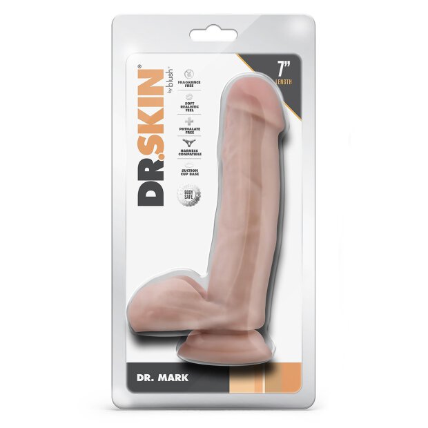 Dr. Skin Dr. Mark 7 Inch Dildo With Balls Beige - 17,7 cm