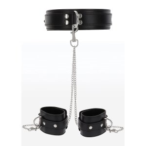 Taboom Schweres Halsband + Handgelenkmanschetten schwarz