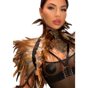 Kinky Diva Feather Shoulder Wrap Nude