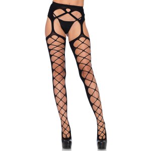 Diamond Net Opaque Stockings Black OS