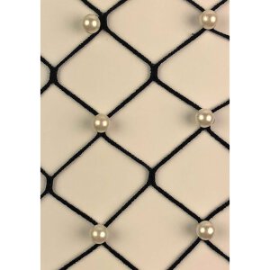 Faux Pearl Fence Net Tights OS