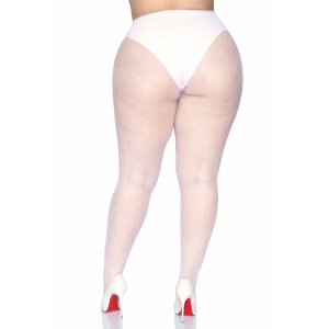 Fishnet Pantyhose Plussize White