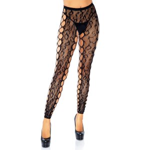 Footless Crotchless Tights Black OS
