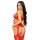 Bra Top, String And Stockings Red OS