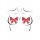 Rhinestone Bow Nipple Jewels Red