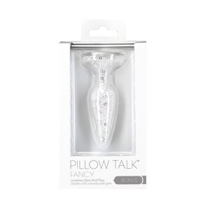 Pillow Talk - Fancy Luxurious Glass Anal Plug with Bonus...