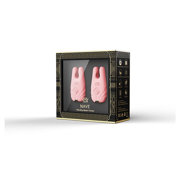 Zalo Nave Wireless Vibrating Nipple Clamps Coral Pink